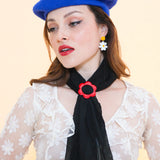 Daisy Scarf Slide in Cherry