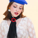 Daisy Scarf Slide in Cherry