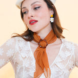 Daisy Scarf Slide in Tortoise