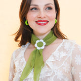 Daisy Scarf Slide in Vintage White