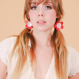 Flower Ponytail Tie in Red