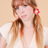 Flower Ponytail Tie in Red