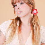 Flower Ponytail Tie in Red