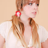 Flower Ponytail Tie in Red