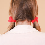 Flower Ponytail Tie in Red