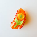 Sunflower Hair Claw in Tangerine