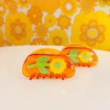Sunflower Hair Claw in Tangerine