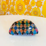 Rainbow Checker Hair Claw