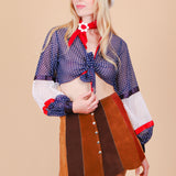 Vintage 1970’s Red, White, and Blues Navy Top