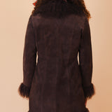 Vintage 1970’s Norwegian Wood Chocolate Suede Fur Coat