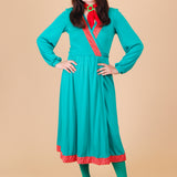 Vintage 1970’s Watermelon Wrap Midi-Dress