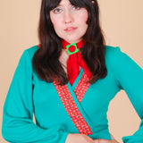 Vintage 1970’s Watermelon Wrap Midi-Dress