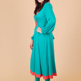 Vintage 1970’s Watermelon Wrap Midi-Dress
