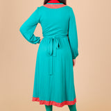 Vintage 1970’s Watermelon Wrap Midi-Dress