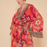 Rose Daisy Blanket Robe Coat