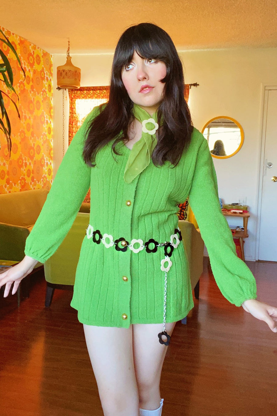 Daisy Chain Belt in Black & Cream Miracle Eye