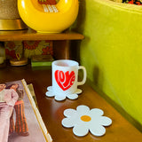 Daisy Coasters in White