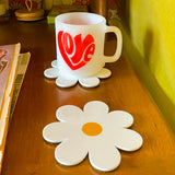 Daisy Coasters in White