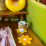 Daisy Coasters in Mustard