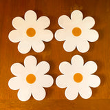 Daisy Coasters in White