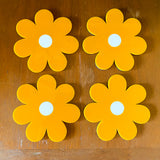 Daisy Coasters in Mustard