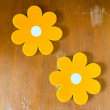 Daisy Coasters in Mustard