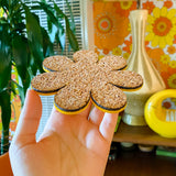 Daisy Coasters in Mustard