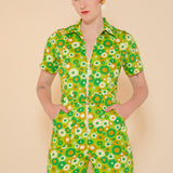 Green Daisy Jumpsuit - size: XS