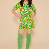 Green Daisy Romper