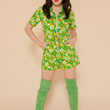 Green Daisy Romper