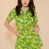 Green Daisy Romper