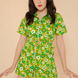 Green Daisy Romper