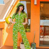 Green Daisy Jumpsuit - size: XS