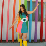 Miracle Eye Rainbow Mini-Dress