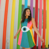 Miracle Eye Rainbow Mini-Dress