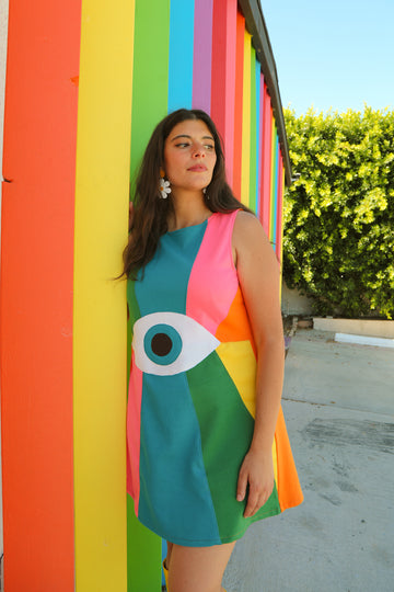 Miracle Eye Rainbow Mini-Dress