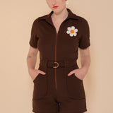 Flower Power Romper in Chocolate