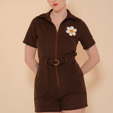 Flower Power Romper in Chocolate