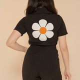 Flower Power Romper in Black