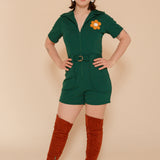Flower Power Romper in Evergreen