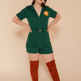 Flower Power Romper in Evergreen