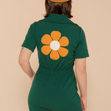 Flower Power Romper in Evergreen
