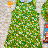 Melody Mini-Dress in Green Daisy