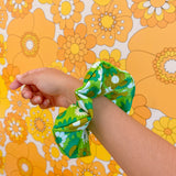 Green Daisy Scrunchie