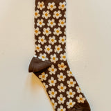 Daisy Socks in Chocolate