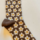 Daisy Socks in Chocolate