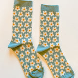 Daisy Socks in Baby Blue