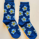 Flower Socks in Candy Blue