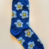 Flower Socks in Candy Blue