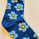 Flower Socks in Candy Blue